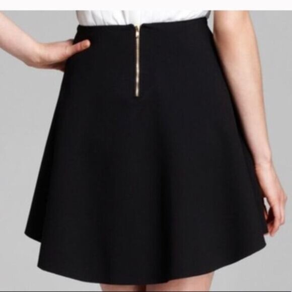 PARKER High Low Pleated A-Line Skirt Sz XS Black - Picture 2 of 5